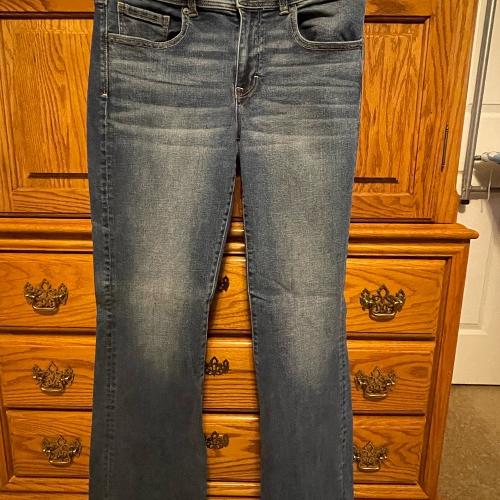 AMERICAN EAGLE Women's Blue Jeans “KICK BOOT” Sz 12L LIKE NEW